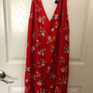 F21 red floral dress - size M